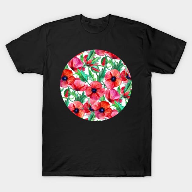 Plenty of Poppies – white T-Shirt by micklyn
